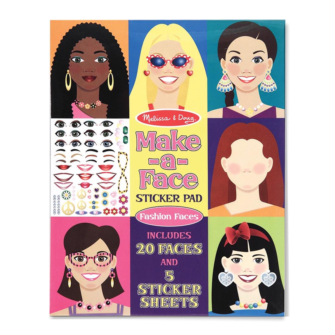 Make-A-Face Fashion Faces Sticker Pad