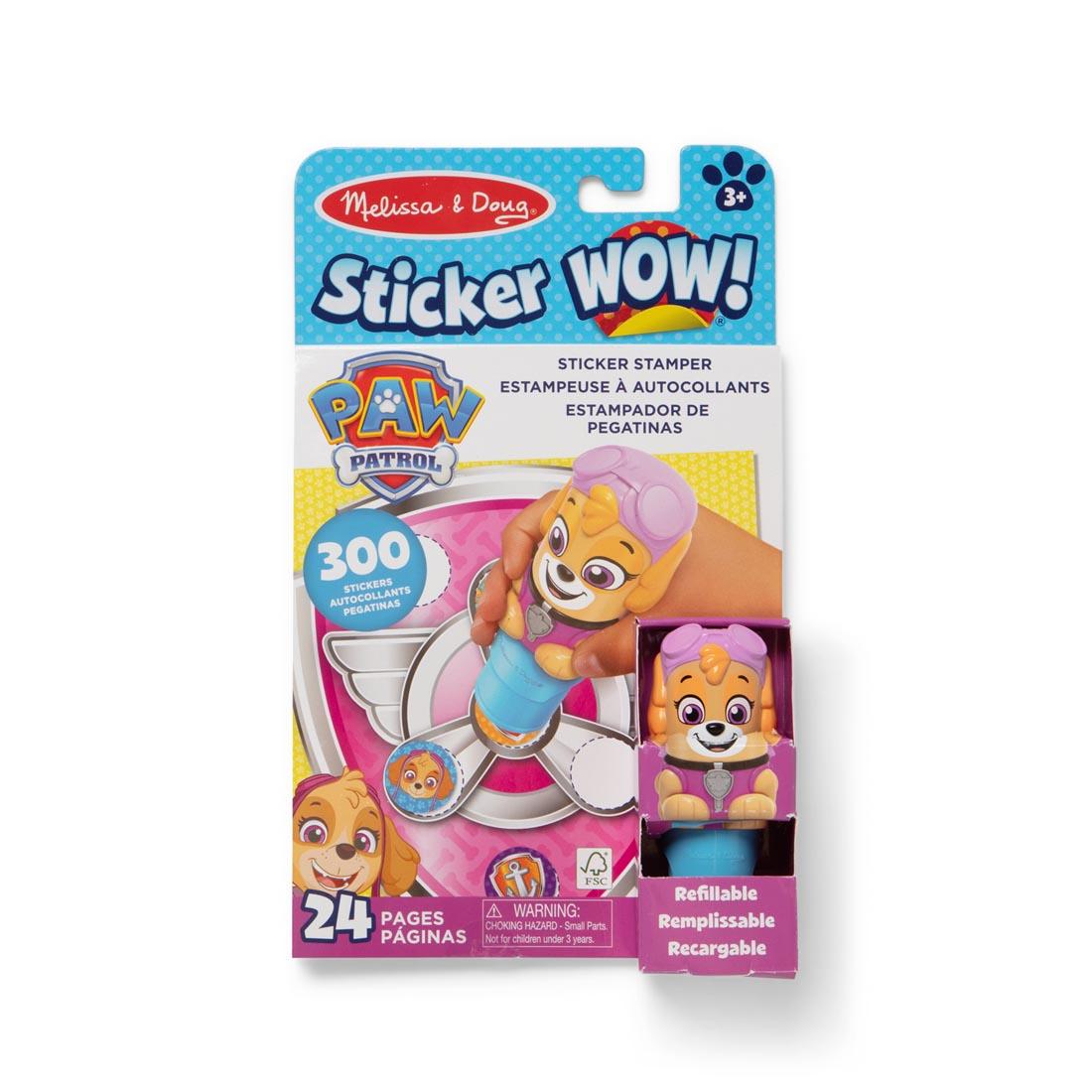 front of package of Paw Patrol Skye Sticker Wow! Set