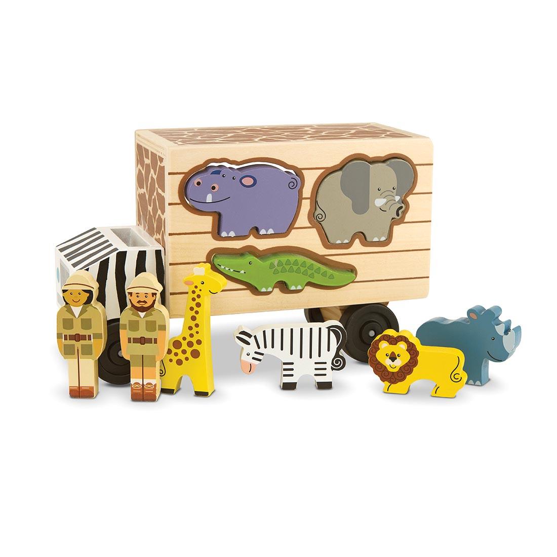 Animal Rescue Shape-Sorting Wooden Truck