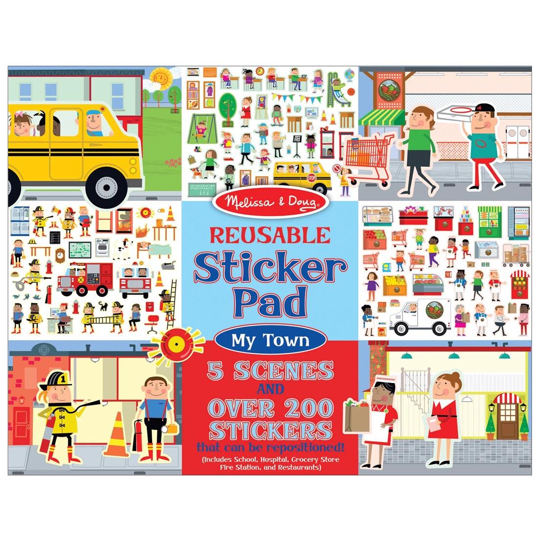 front cover of the My Town Reusable Sticker Pad By Melissa & Doug