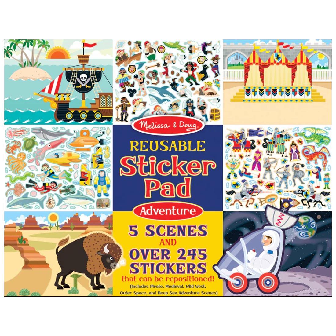 front cover of the Adventure Reusable Sticker Pad By Melissa & Doug