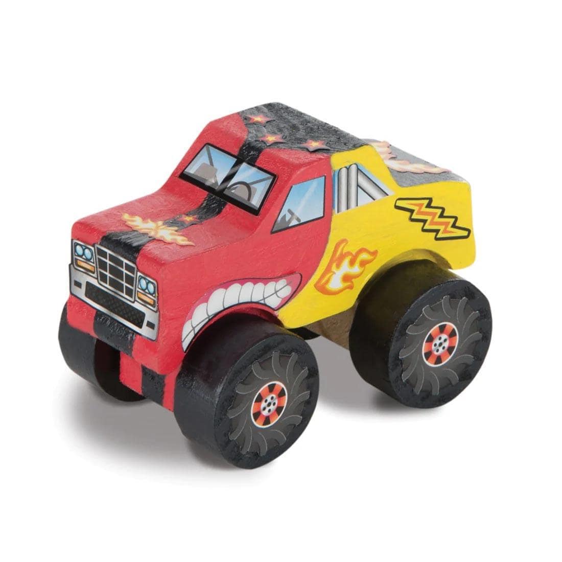 example of a completed project from the Created by Me! Monster Truck Wooden Craft Kit By Melissa & Doug