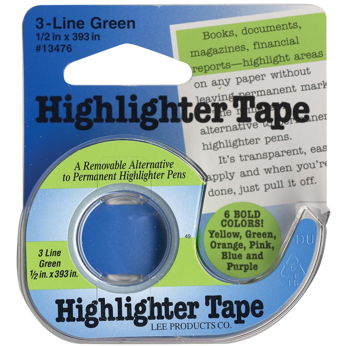Lee Products Green Highlighter Tape