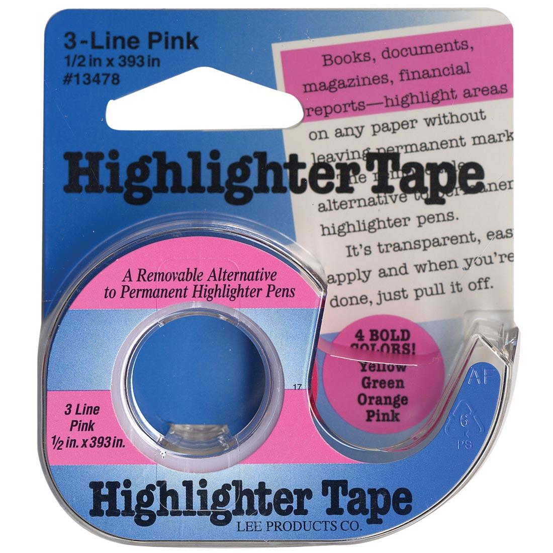 Lee Products Pink Highlighter Tape