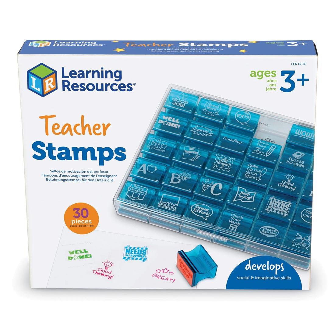front of package of Teacher Stamps by Learning Resources