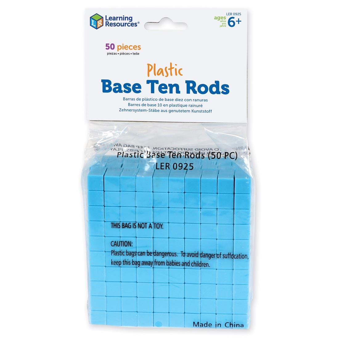 package of 50 Plastic Base Ten Rods By Learning Resources
