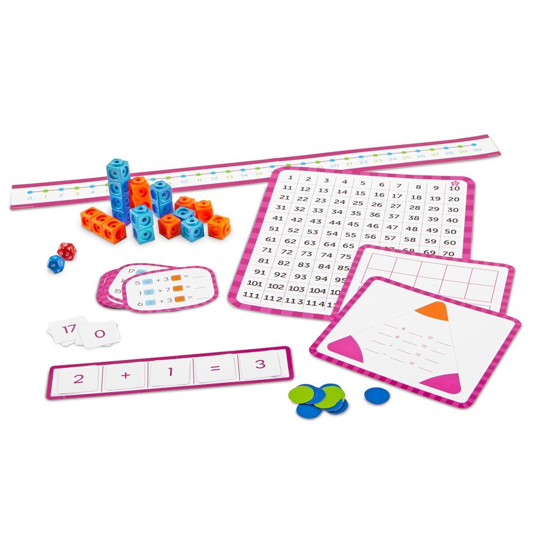 contents of Skill Builders! First Grade Addition & Subtraction Activity Set By Learning Resources