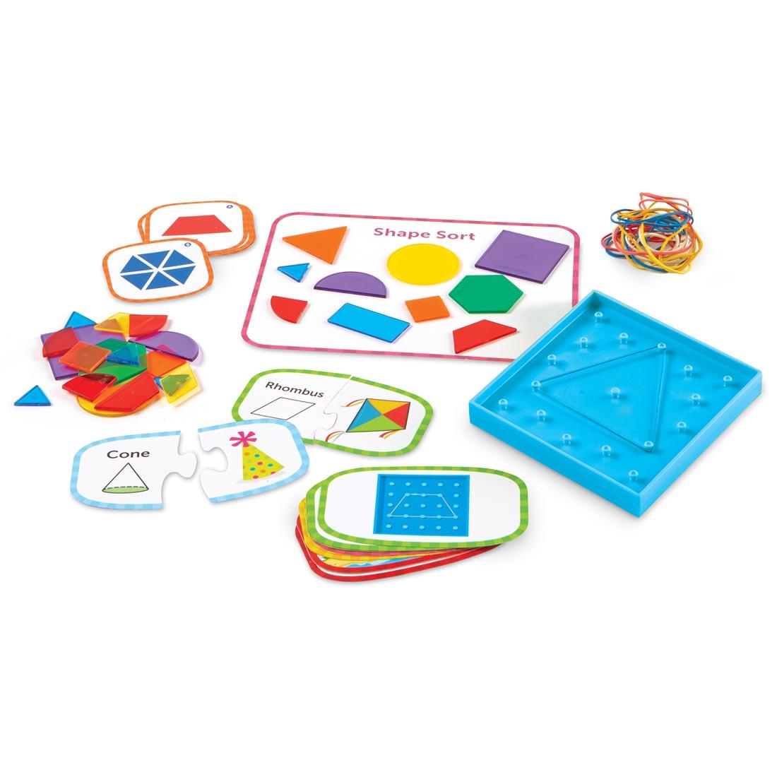 contents of Skill Builders! First Grade Geometry Activity Set By Learning Resources