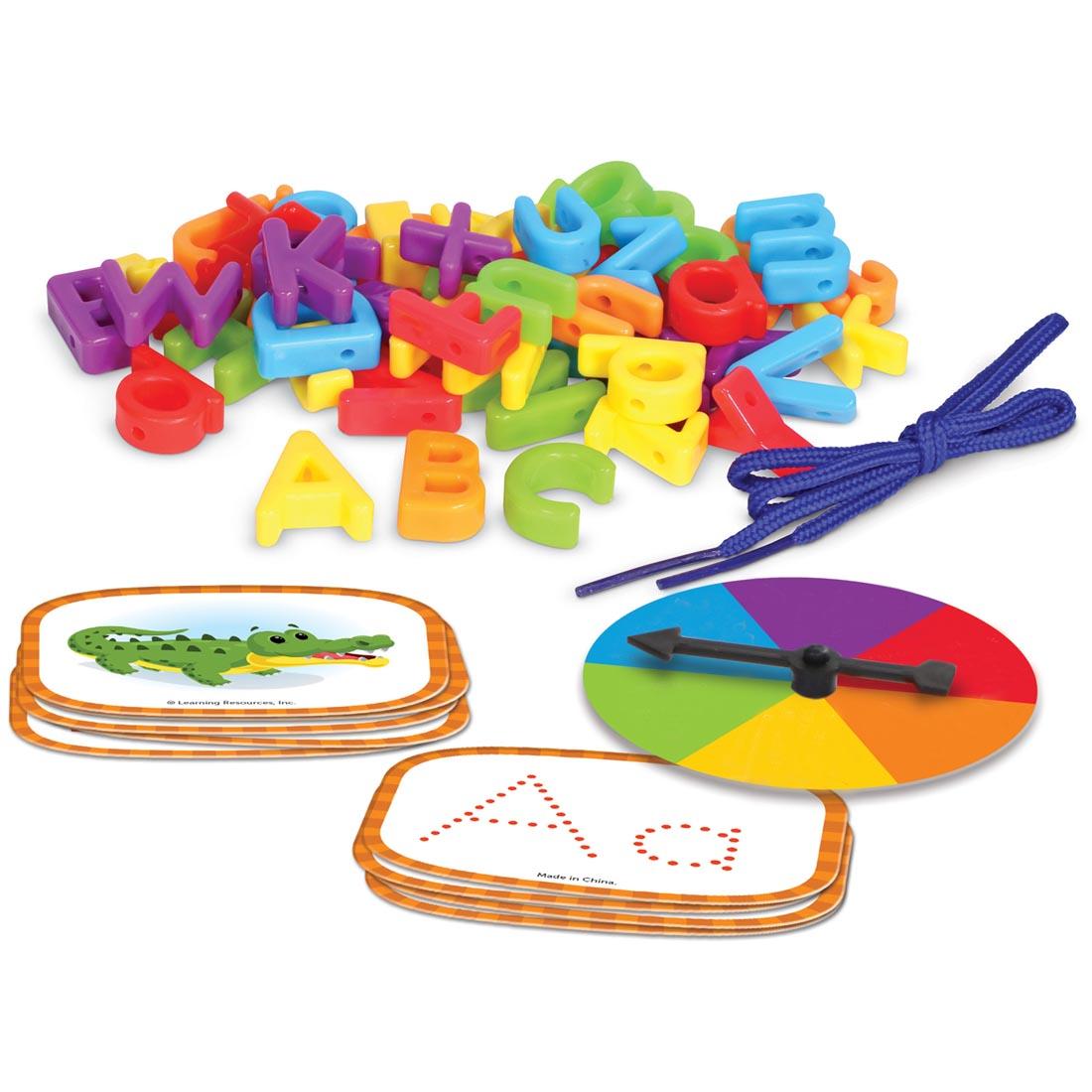 some contents of the Skill Builders! Preschool Letters Activity Set