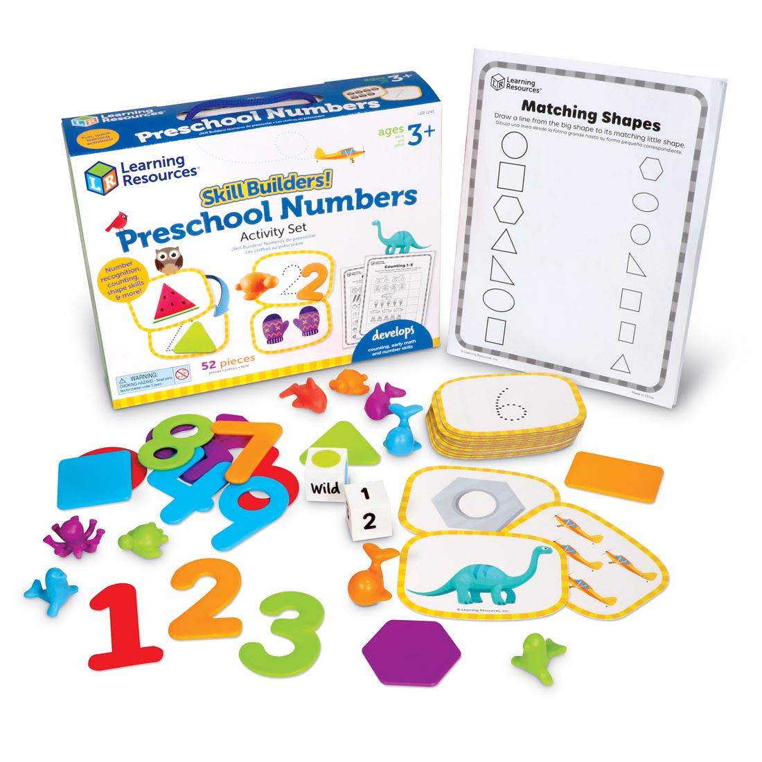 box and contents of Skill Builders! Preschool Numbers Activity Set