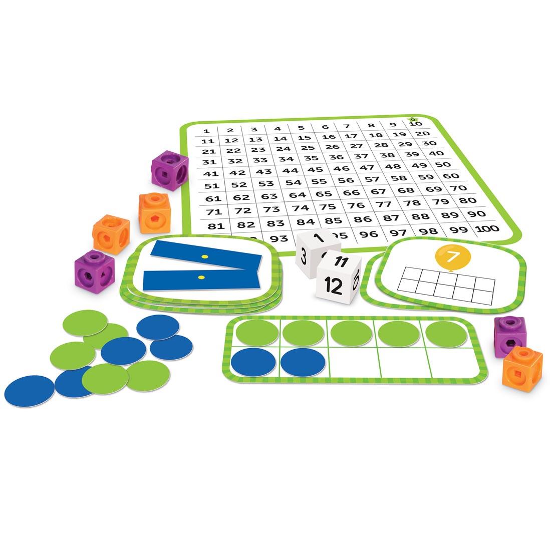 some contents from the Skill Builders! Kindergarten Math Activity Set