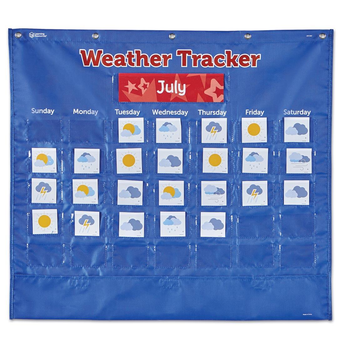 Weather Tracker Pocket Chart in use