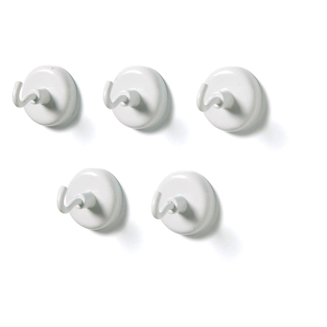 Five White Magnetic Hooks