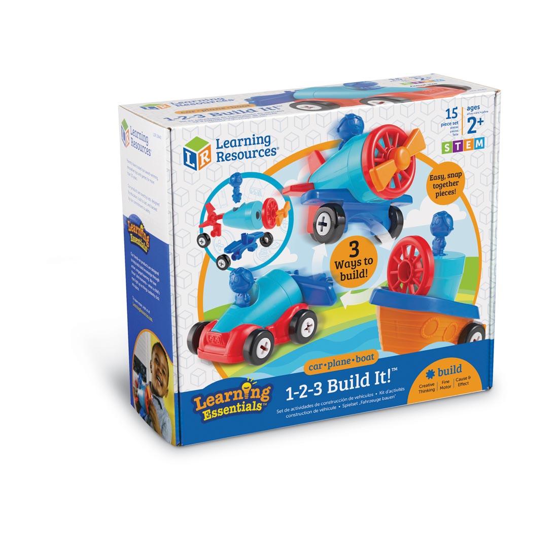1-2-3 Build It Set that makes either a Car, Plane or Boat