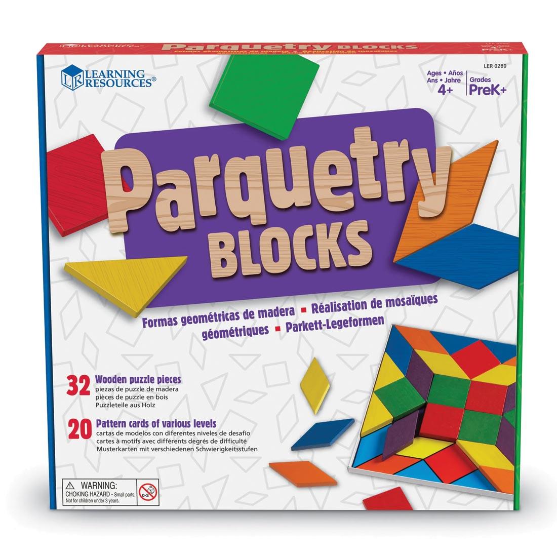 front of Package of Parquetry pattern blocks