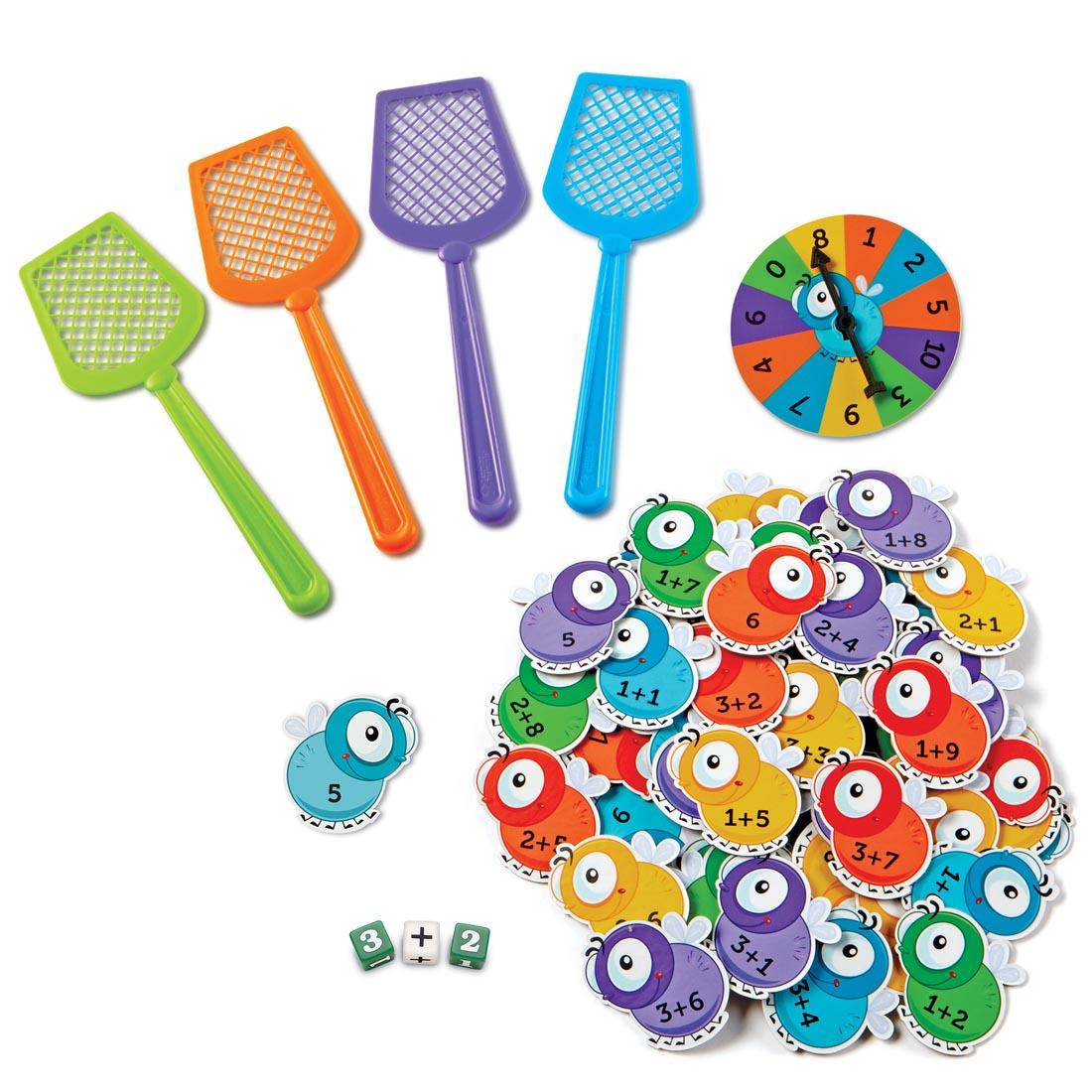 Individual components of Math Swatters! Addition & Subtraction Game