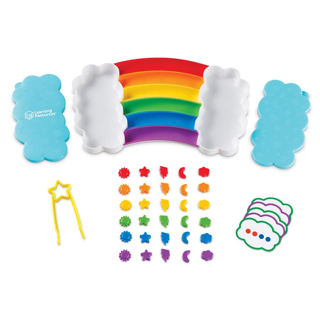 all the individual components of the Rainbow Sorting Set By Learning Resources