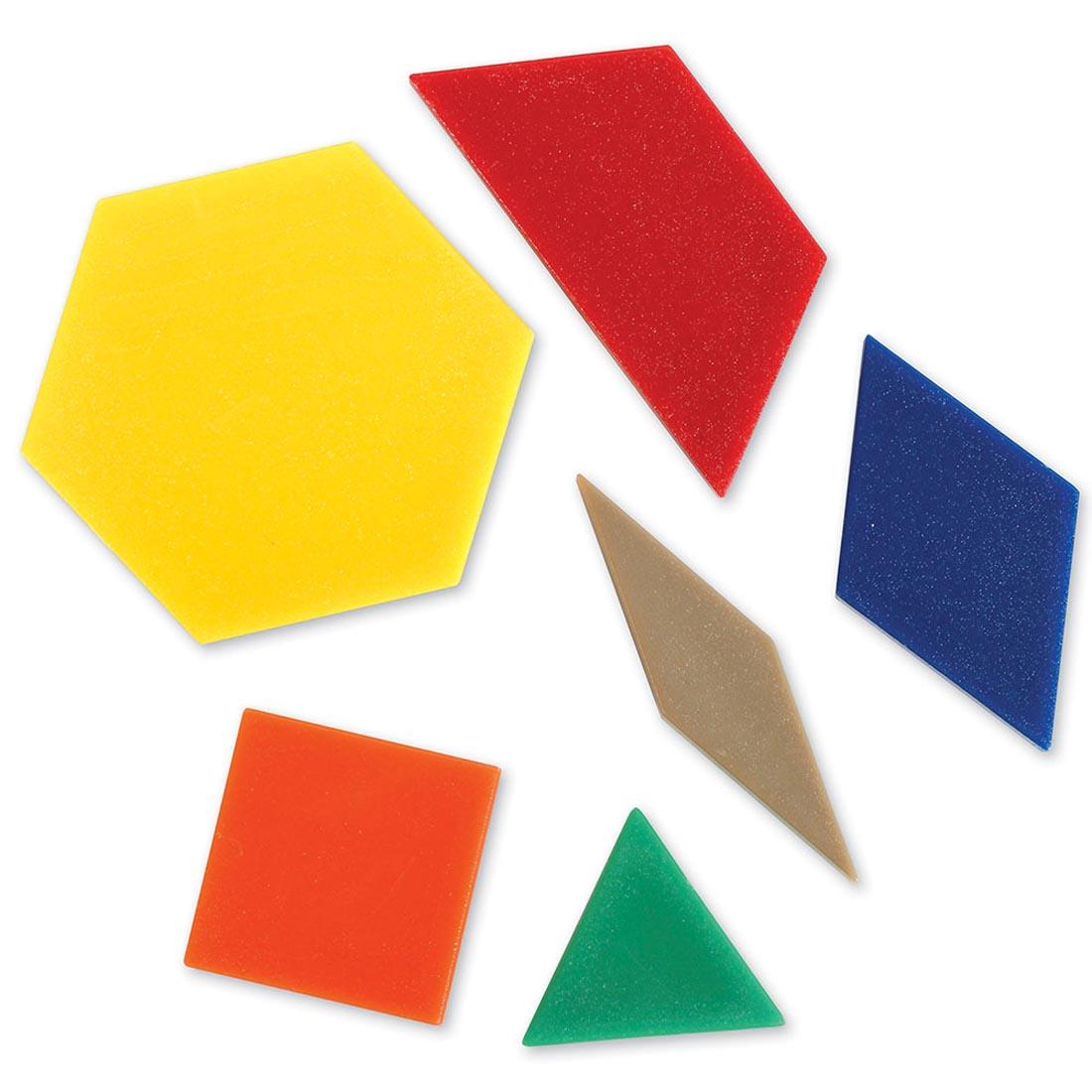 six Pattern Blocks from the 50-Piece Smart Pack By Learning Resources