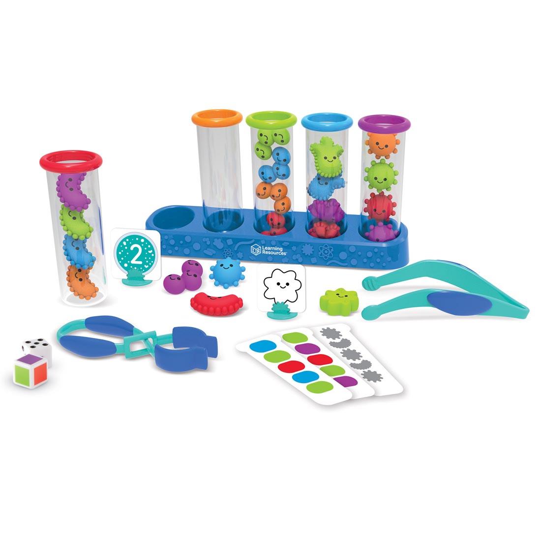 contents of the Silly Science! Fine Motor Sorting Set By Learning Resources