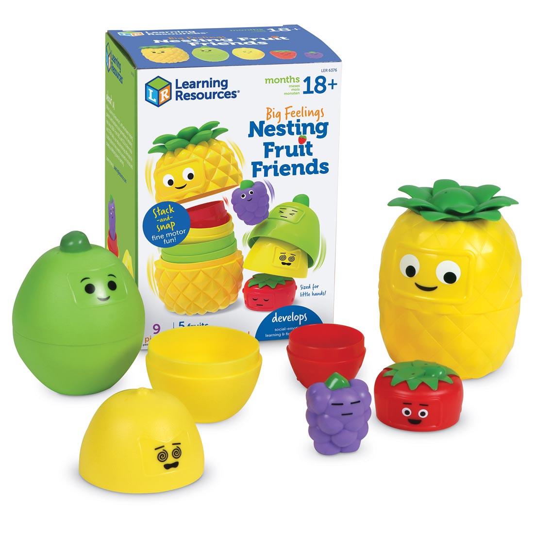 Big Feelings Nesting Fruit Friends, with contents shown outside of packaging