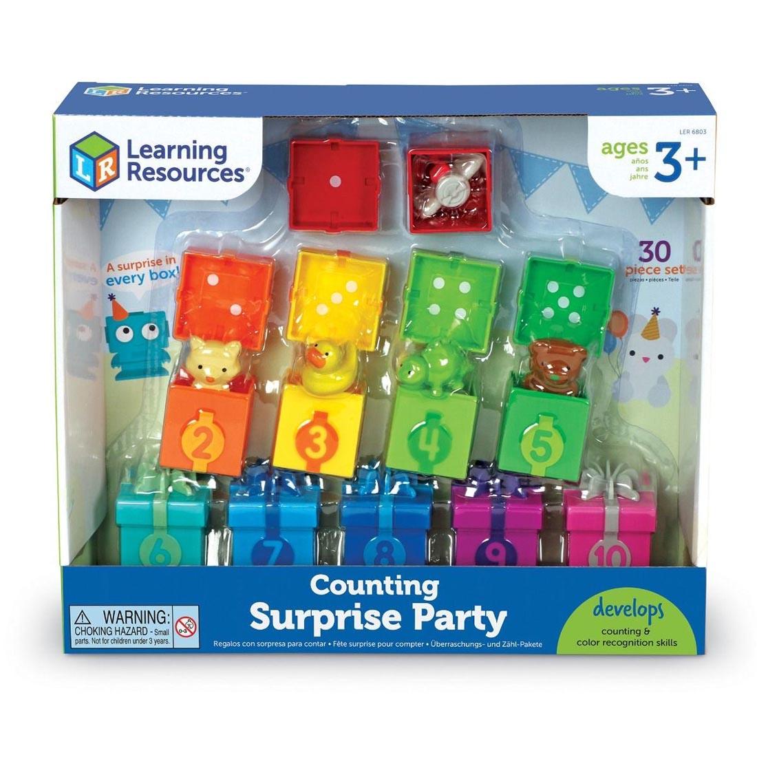 Counting Surprise Party box contains one little gift box for each number 1-10