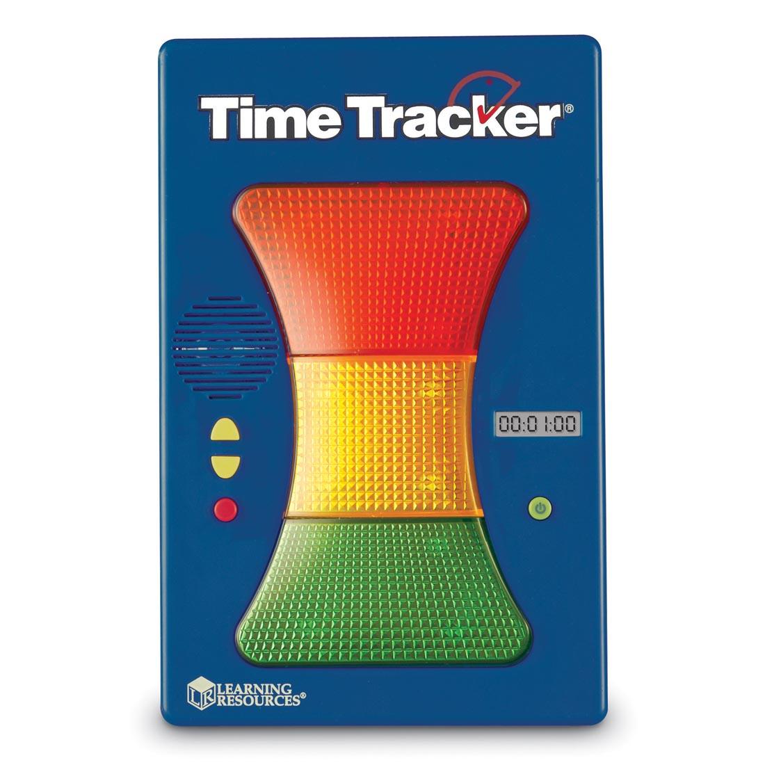 digital timer with green on the bottom, yellow in the middle and red on top