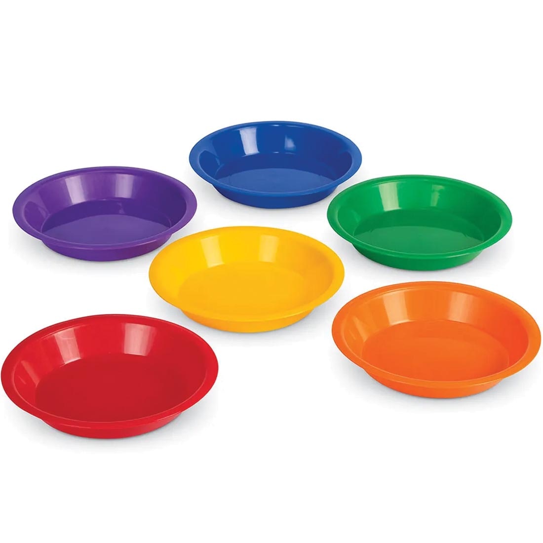 6 different colored plastic bowls for sorting