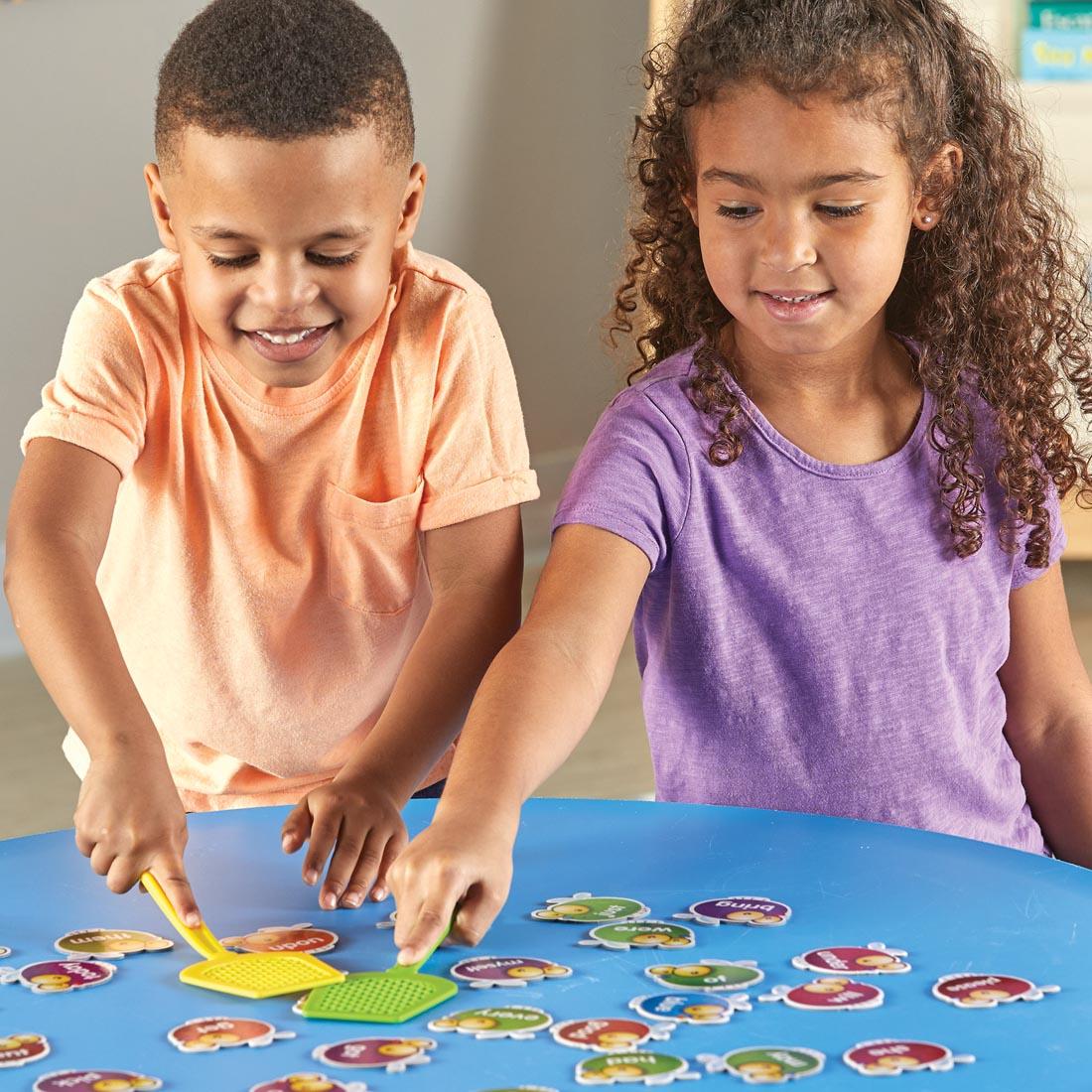 two kids playing Sight Words Swat! Sight Words Game