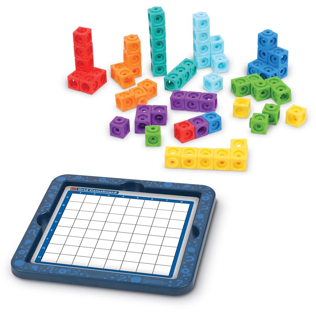 grid card and sample cubes from MathLink Cubes Brain Puzzle Challenge