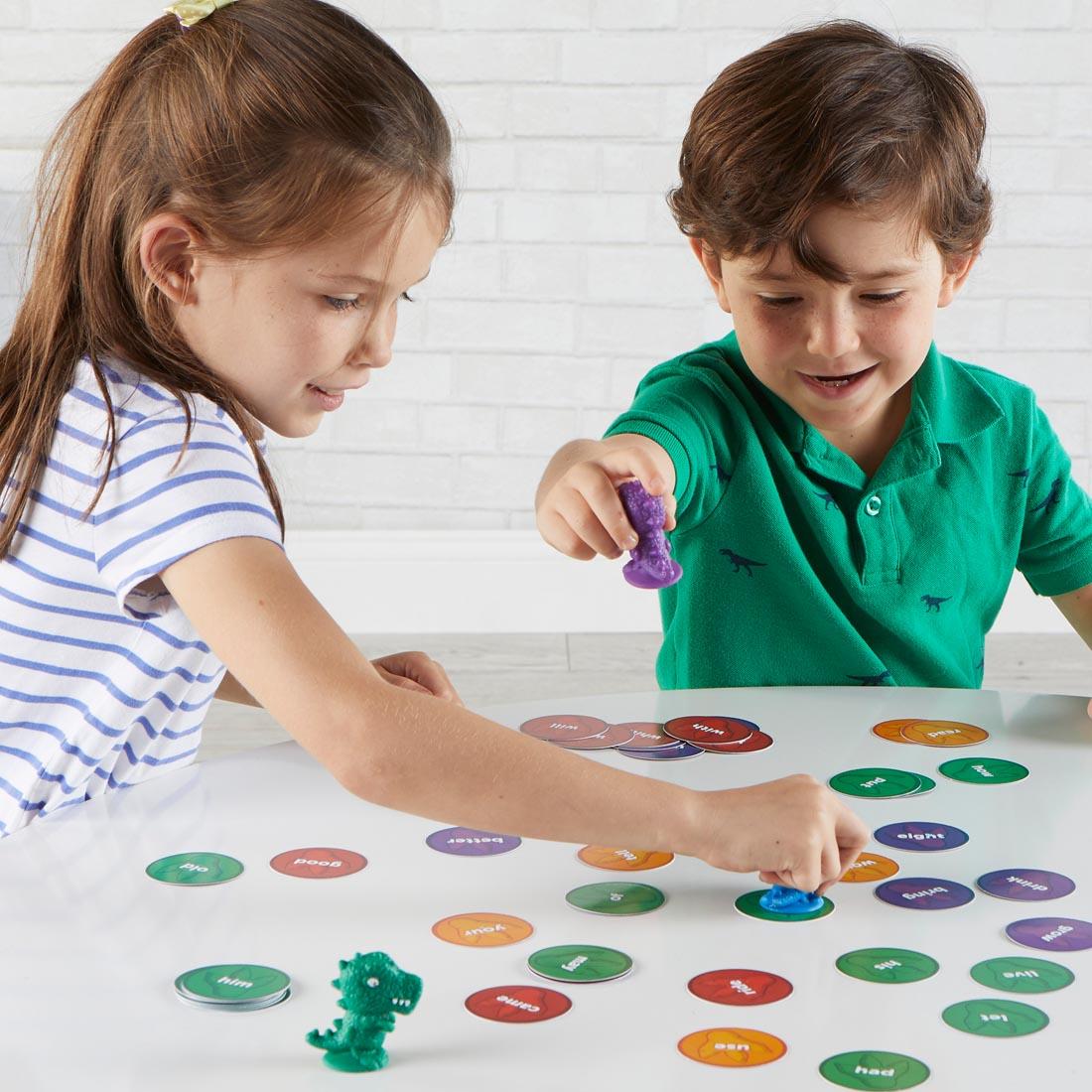 kids playing Sight Word Stomp! Game By Learning Resources