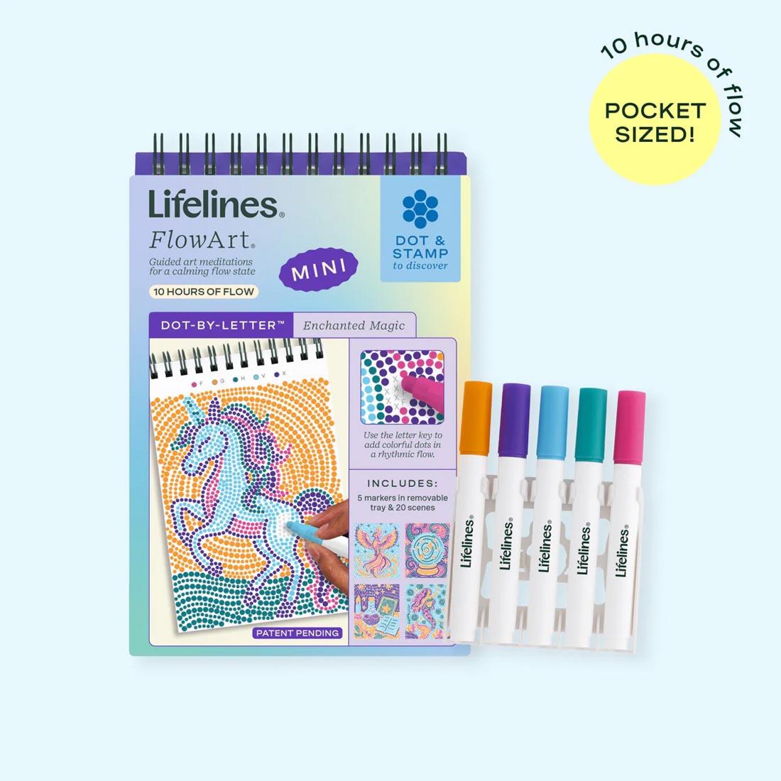 Enchanted Magic Mini Dot-By-Letter FlowArt by Lifelines plus text 10 hours of flow; Pocket Sized!