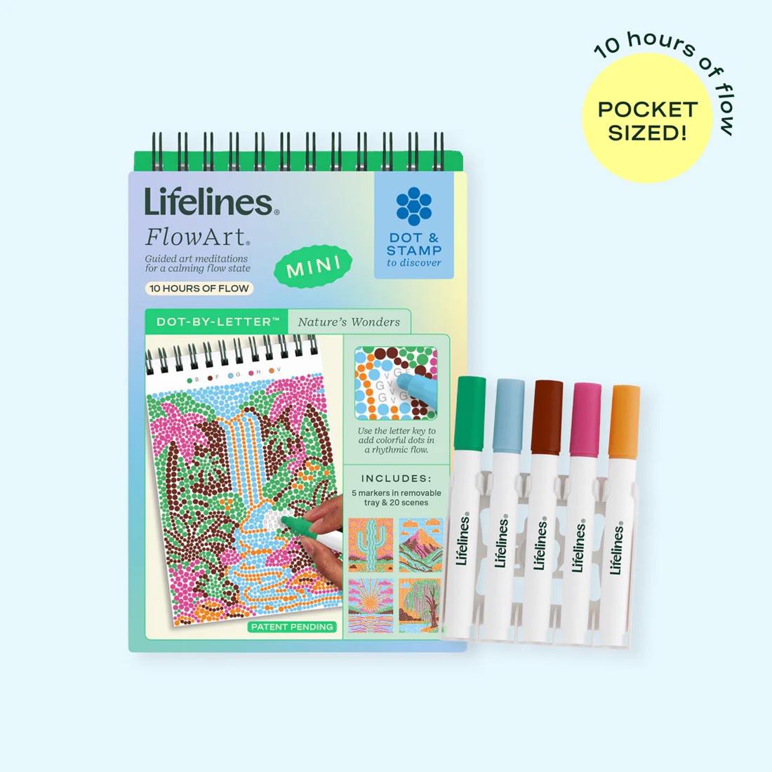Nature's Wonders Mini Dot-By-Letter FlowArt by Lifelines plus text 10 hours of flow; Pocket Sized!