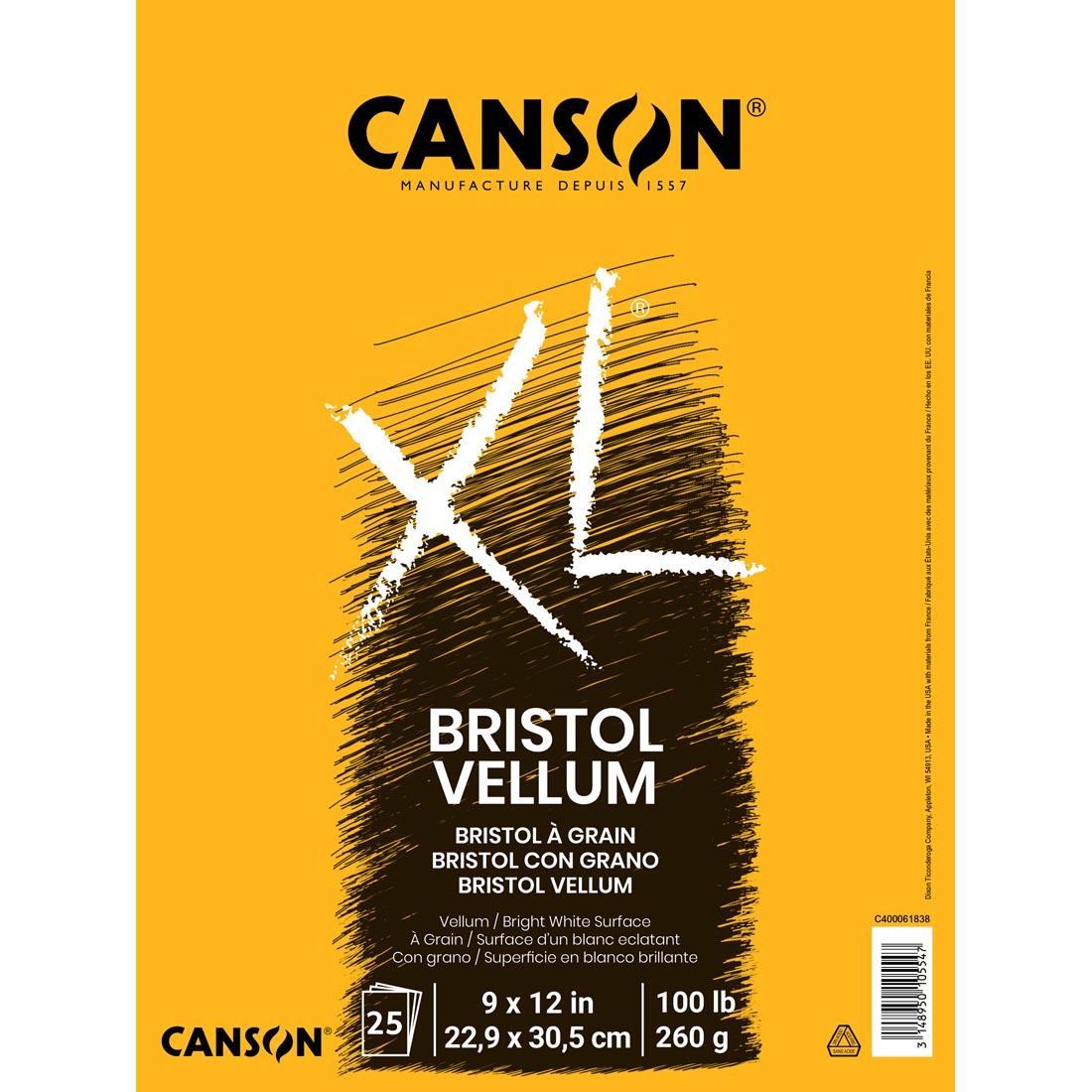 Canson XL Series Vellum Bristol Pad 9x12"