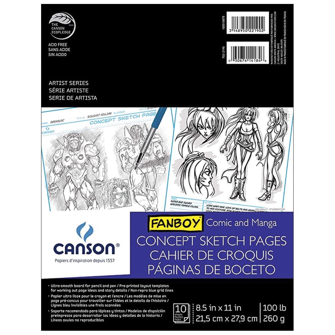 Cover of Canson Fanboy Concept Sketch Pages