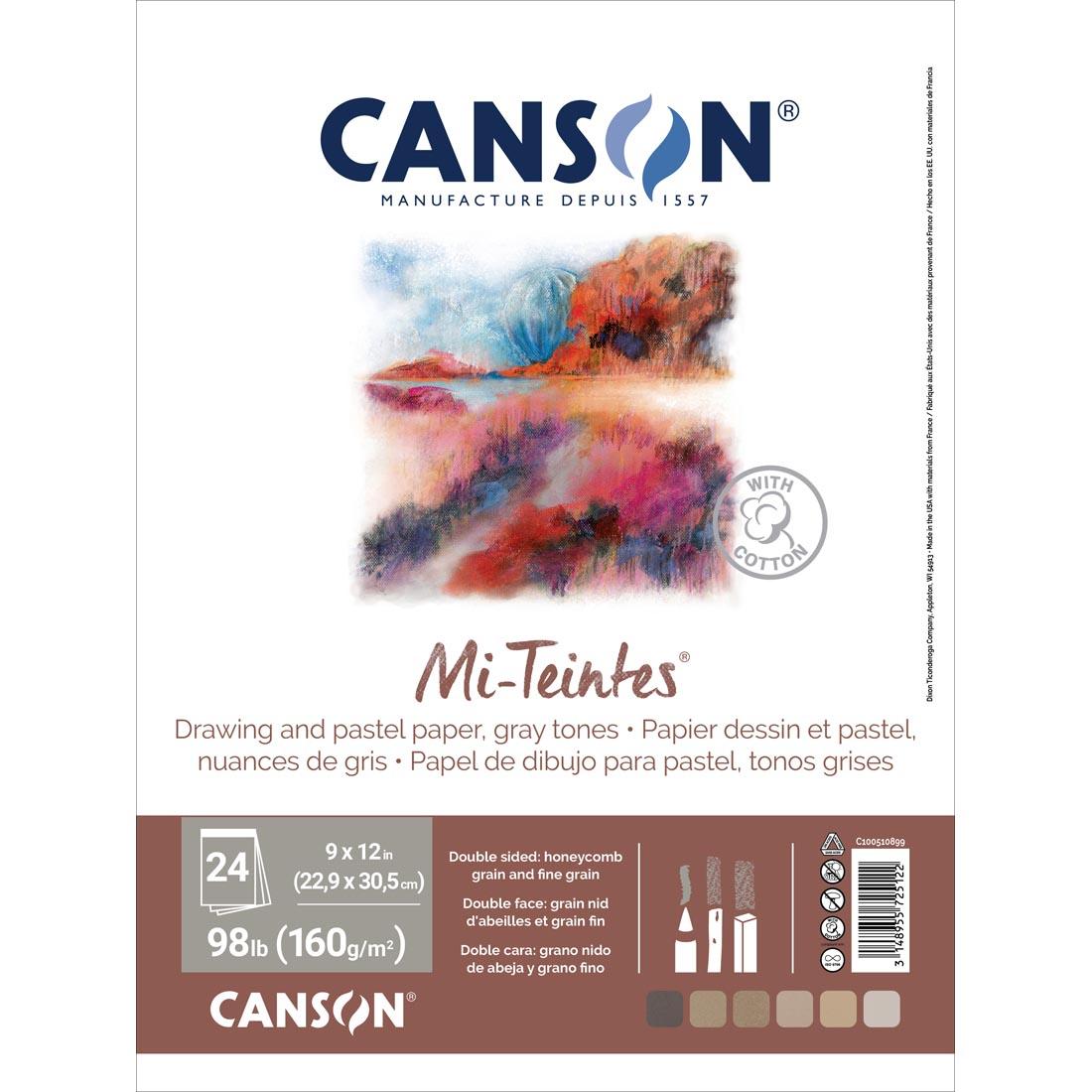 Canson Mi-Teintes Pastel Paper Pad Gray Tones