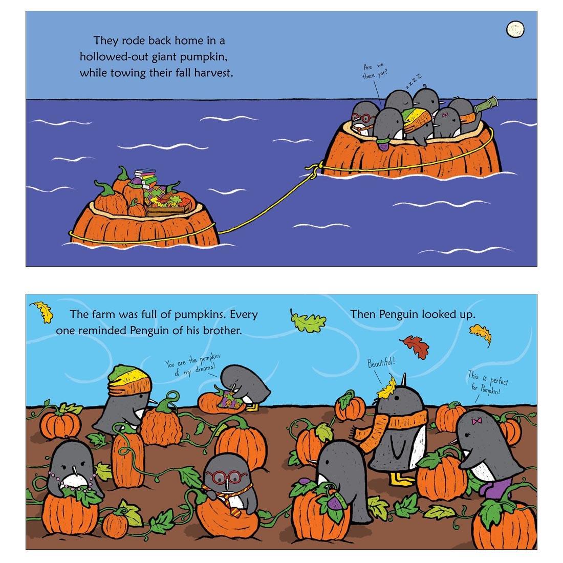 example pages from Penguin And Pumpkin Board Book