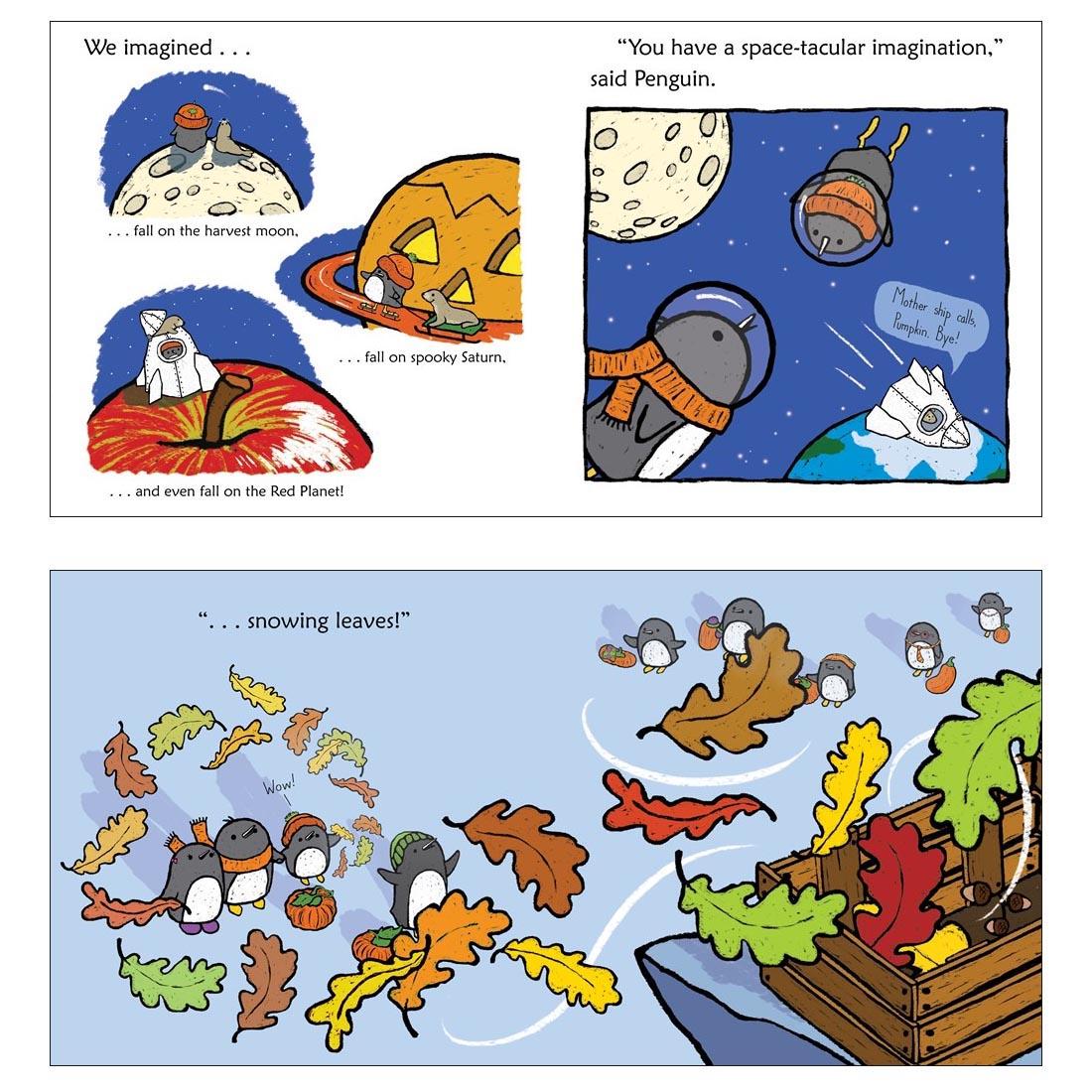 sample pages from Penguin And Pumpkin Board Book