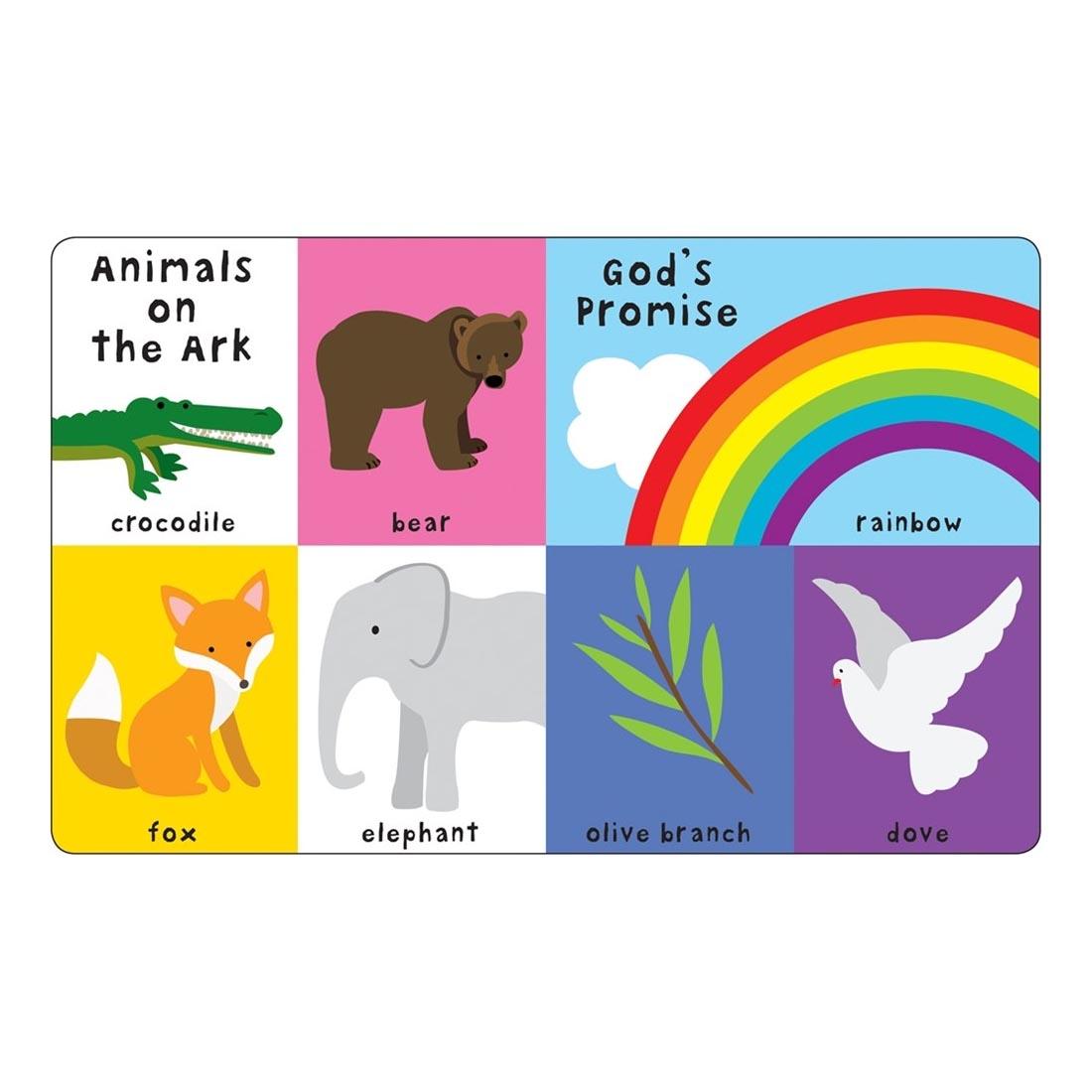 sample pages from First Bible Words Board Book