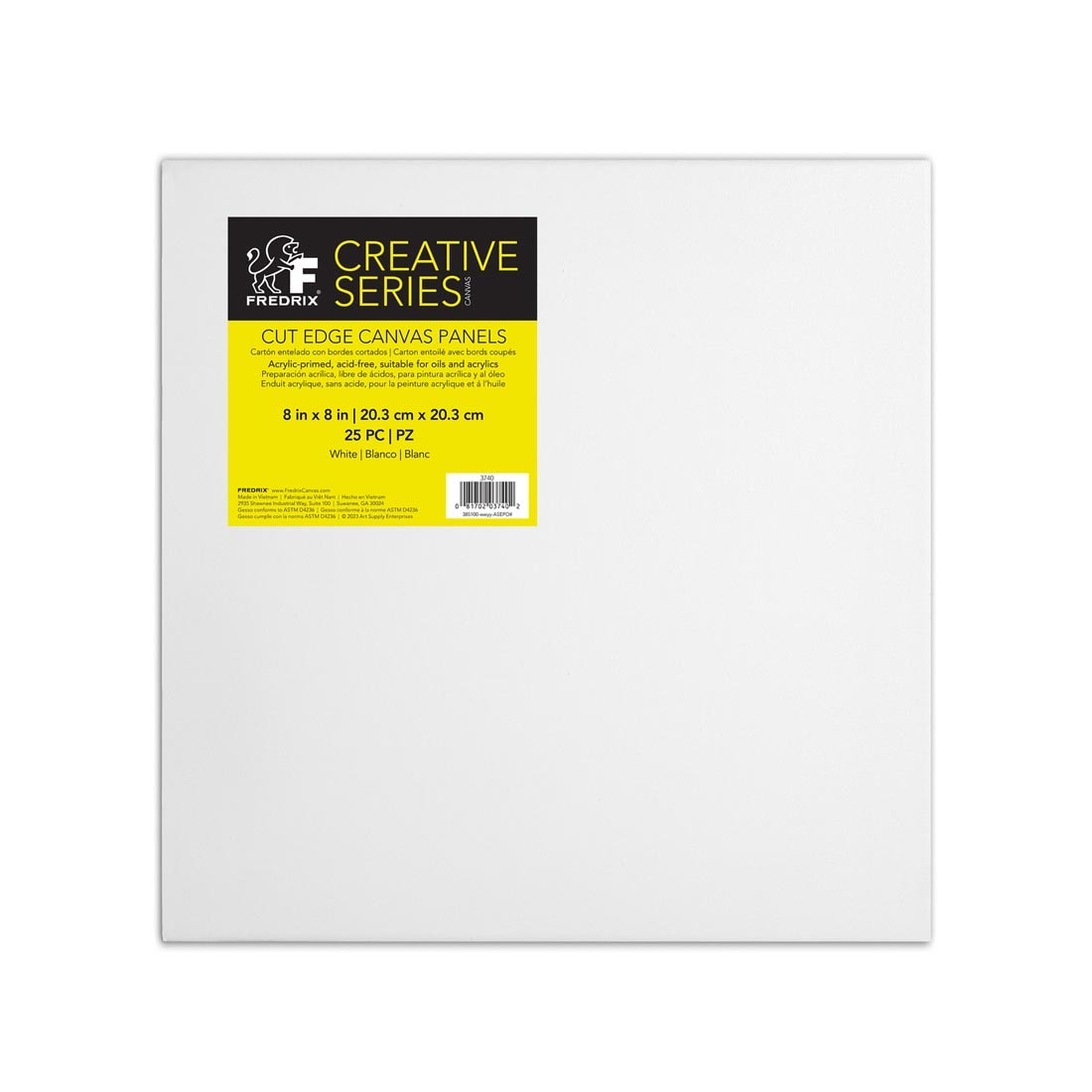 8x8" Fredrix Cut Edge Canvas Panels Pack