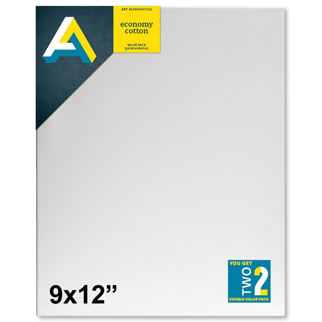 Art Alternatives Economy Cotton Stretched Canvas 2-Pack 9x12