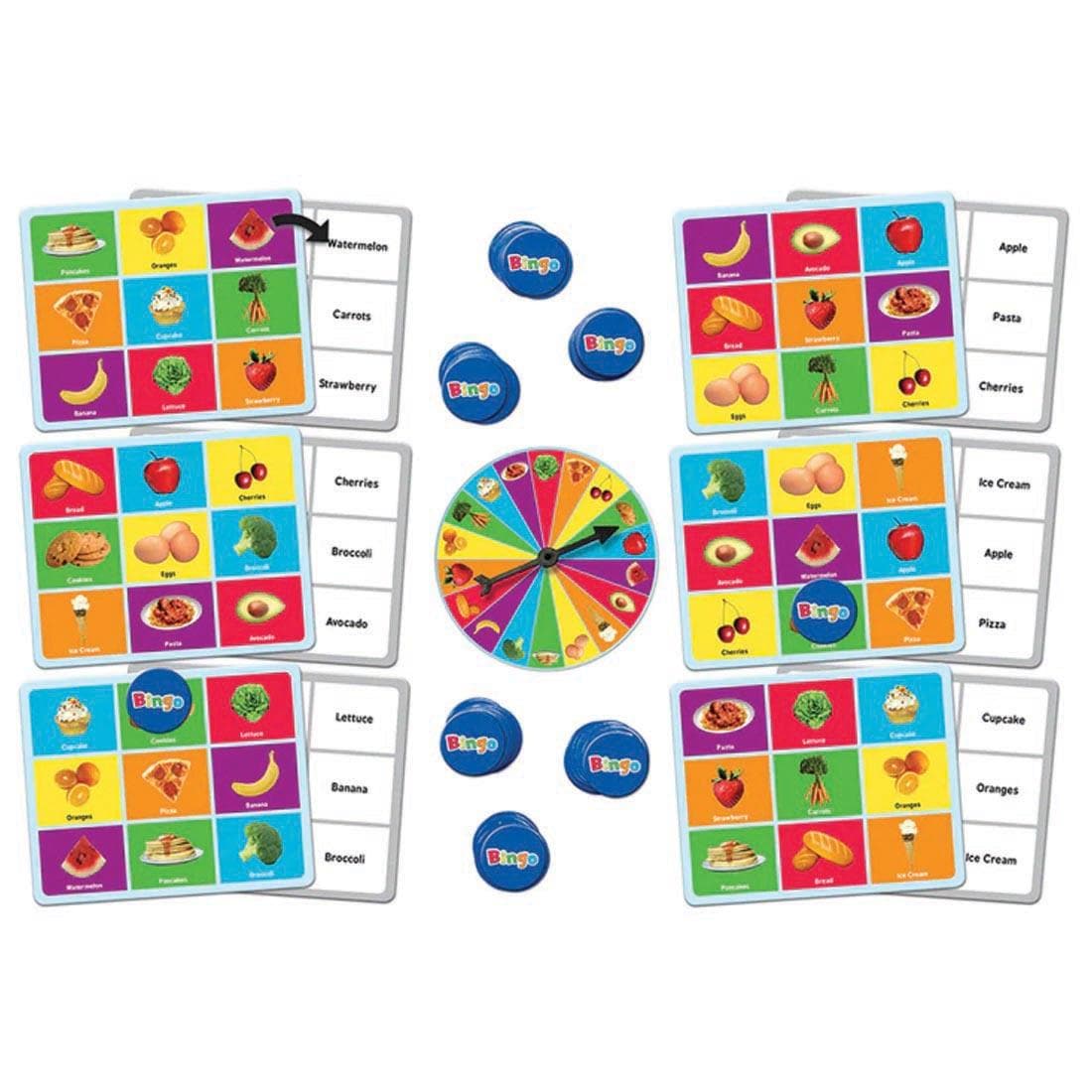 contents of the Food Bingo Game By MasterPieces