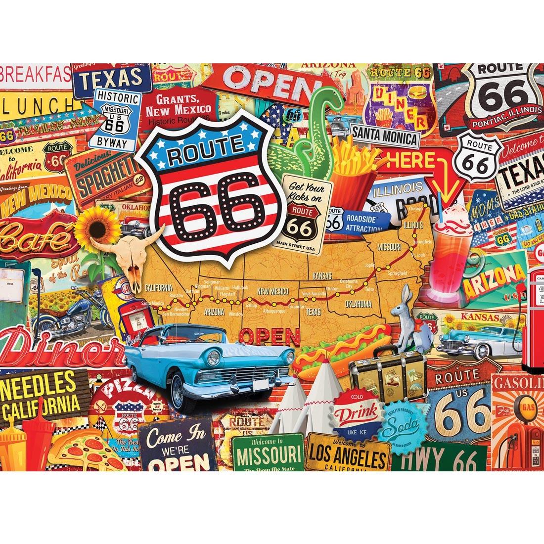 Greetings From Series Route 66 550-Piece Puzzle by MasterPieces