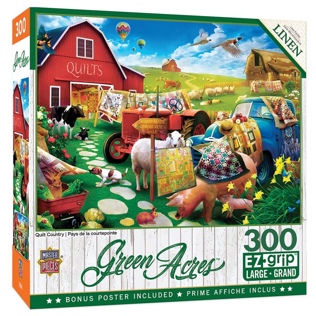 Green Acres Series Quilt Country 300-Piece EZ Grip Puzzle by MasterPieces