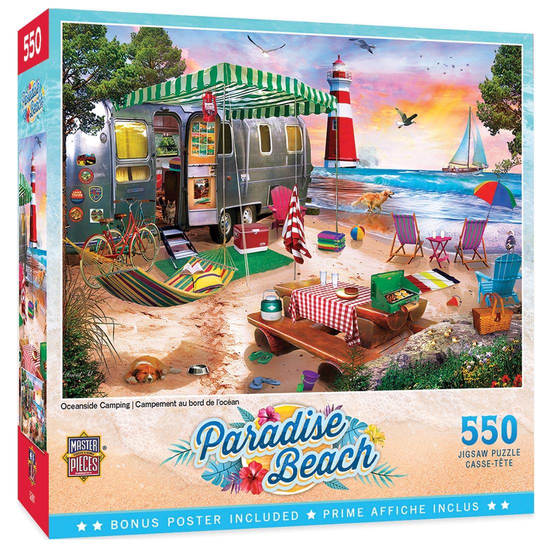 Paradise Beach Series Oceanside Camping 550-Piece Puzzle by MasterPieces