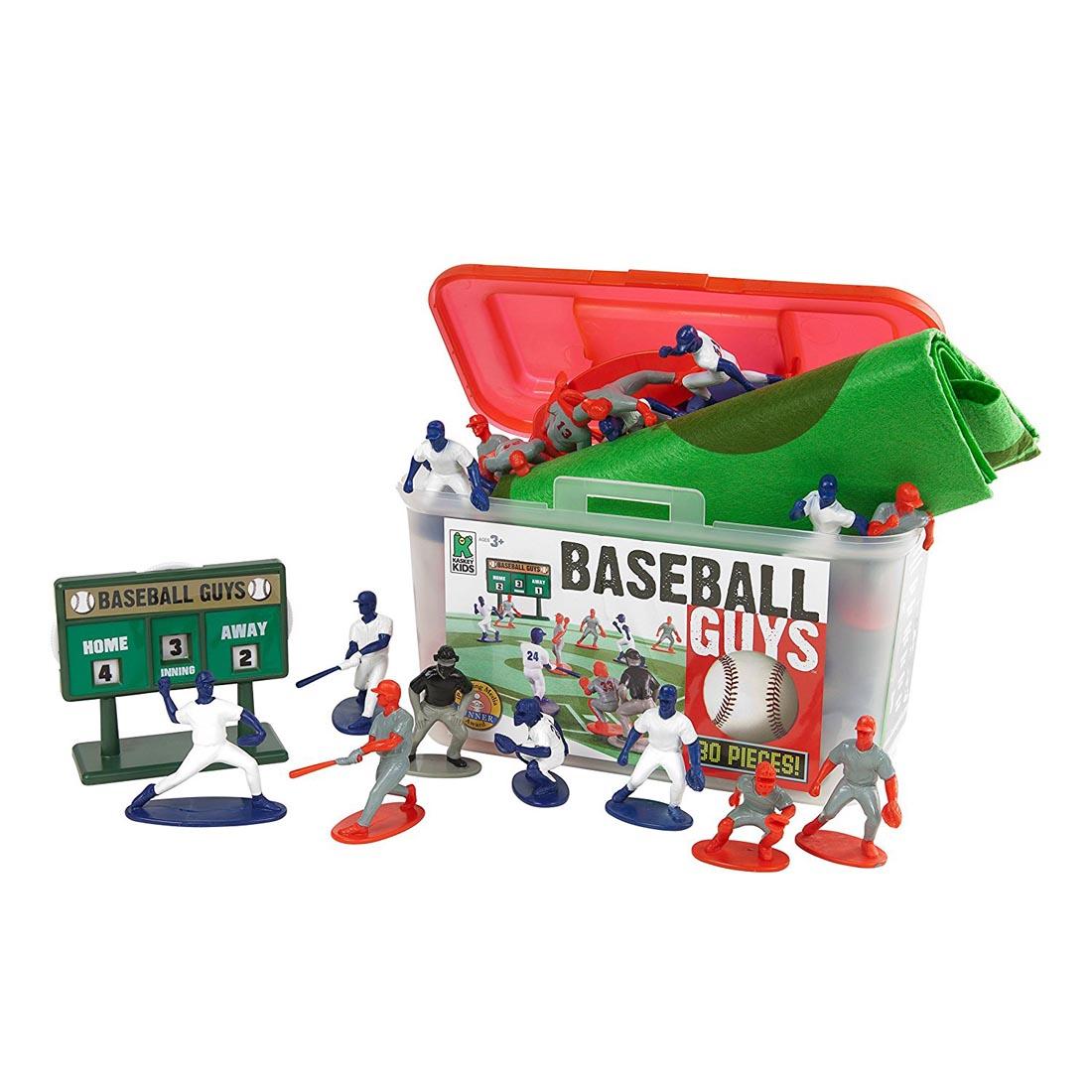 Full Team Baseball Figurines with Felt Field and Scoreboard