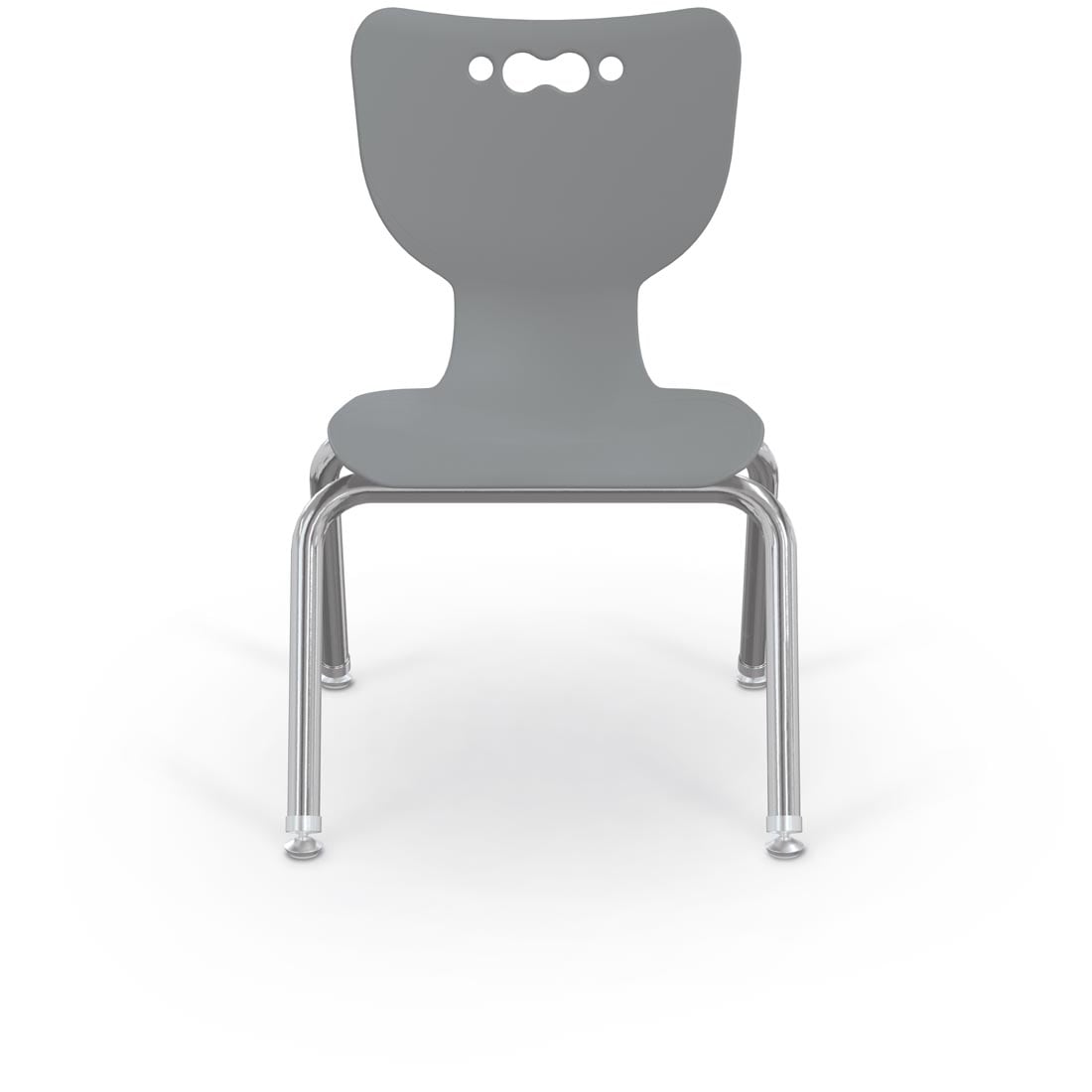 Cool Grey MooreCo Hierarchy 12" 4-Leg Chair With Chrome Legs