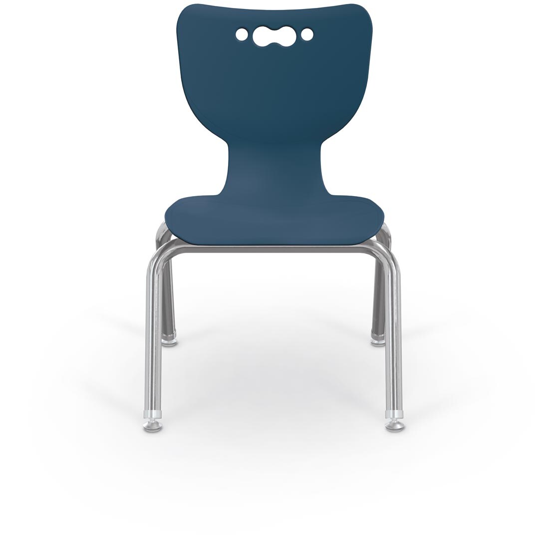 Navy MooreCo Hierarchy 12" 4-Leg Chair With Chrome Legs