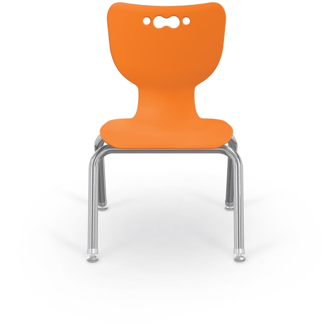Orange MooreCo Hierarchy 12" 4-Leg Chair With Chrome Legs