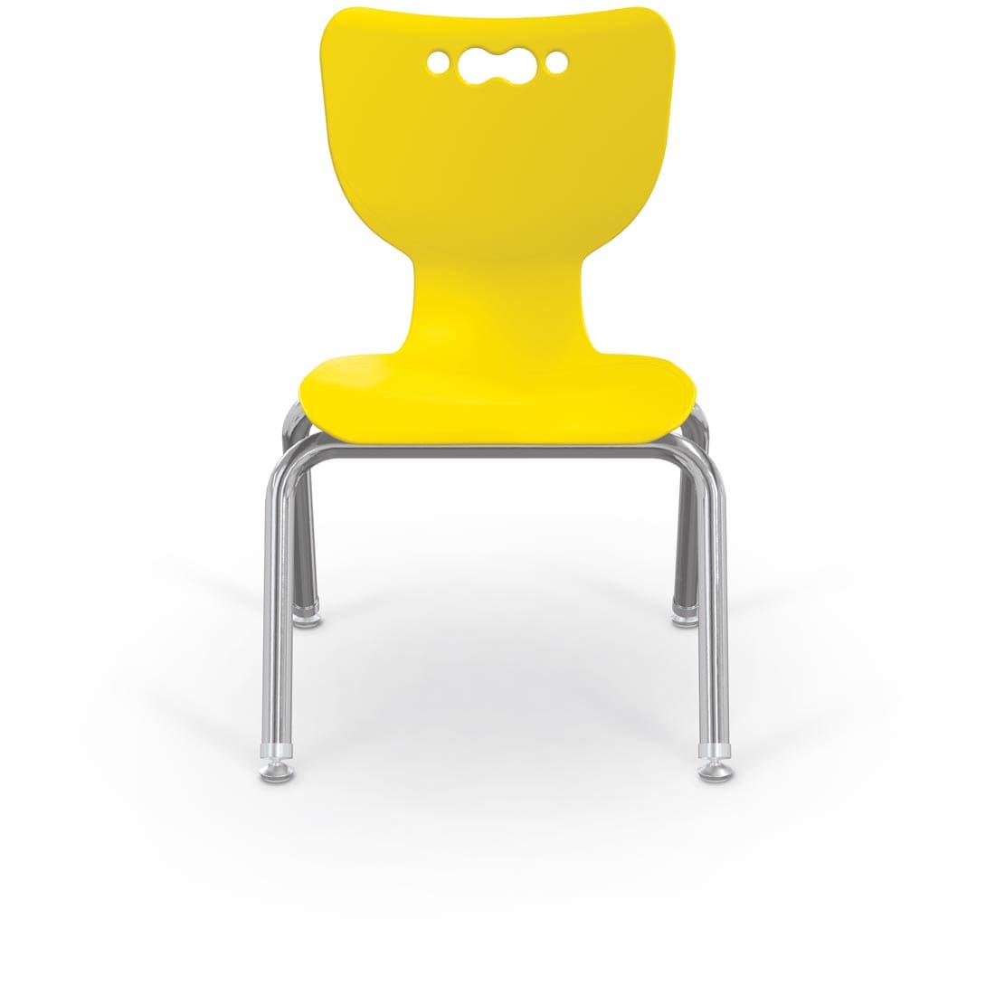 Yellow MooreCo Hierarchy 12" 4-Leg Chair With Chrome Legs