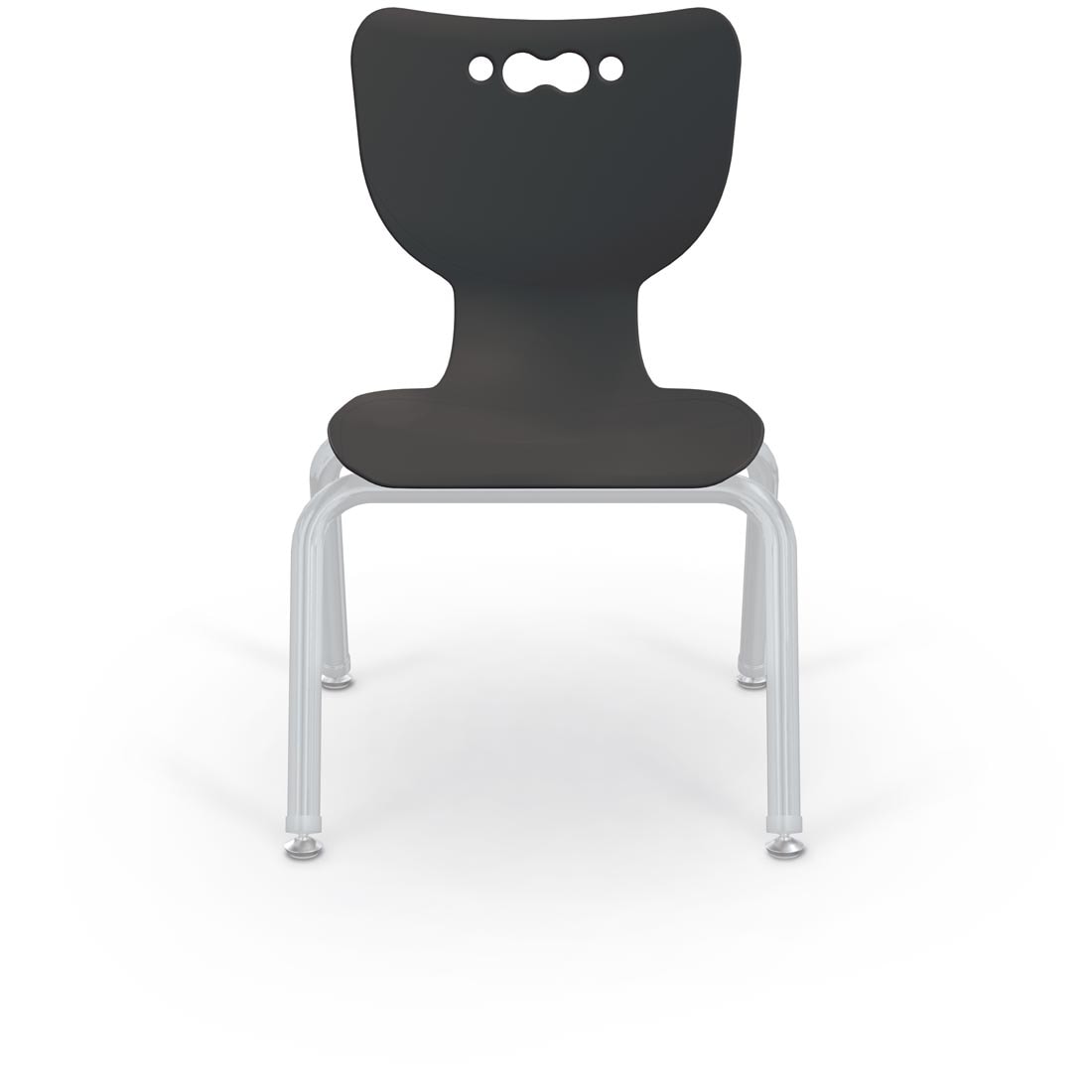 Black MooreCo Hierarchy 12" 4-Leg Chair With Platinum Legs